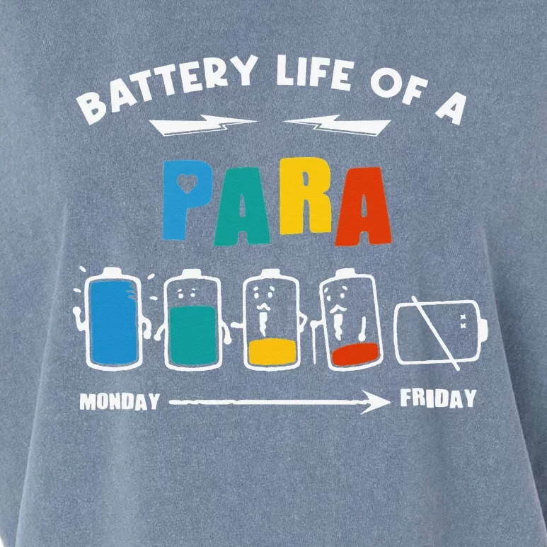 Battery Life Of a Paraprofessional Funny Para Para Teacher Garment-Dyed Women's Muscle Tee