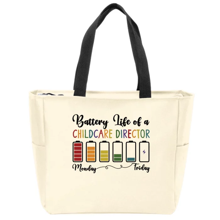 Battery Life Of A Childcare Director Child Care Director Zip Tote Bag