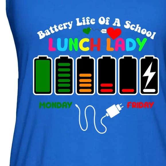 Battery Life Of A School Lunch Lady Cafeteria Worker Funny Gift Ladies Essential Flowy Tank