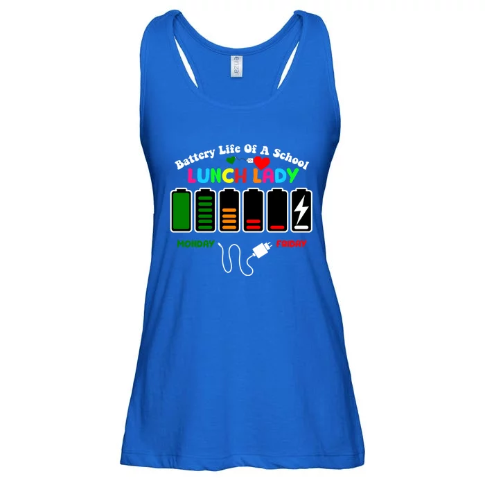 Battery Life Of A School Lunch Lady Cafeteria Worker Funny Gift Ladies Essential Flowy Tank