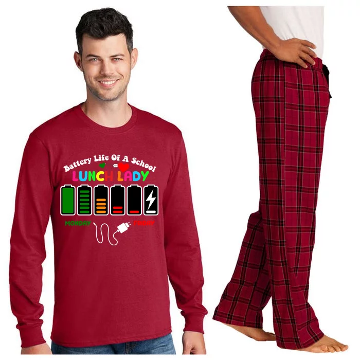 Battery Life Of A School Lunch Lady Cafeteria Worker Funny Gift Long Sleeve Pajama Set