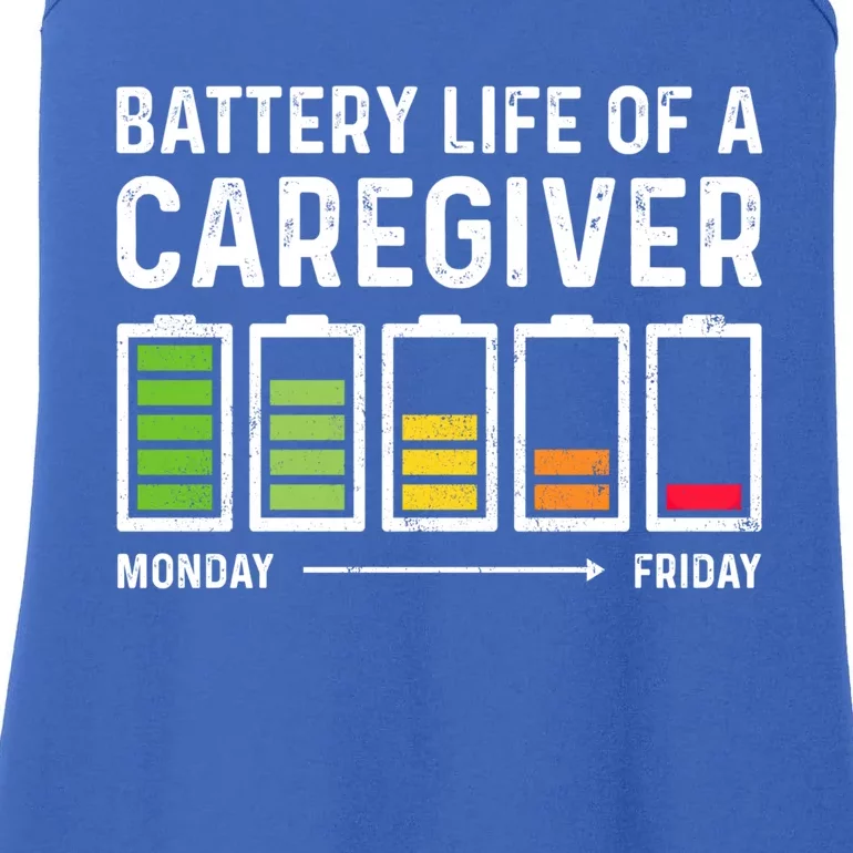 Battery Life Of A Caregiver Monday Friday Geriatric Nurse Cool Gift Ladies Essential Tank