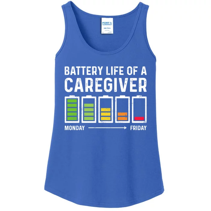 Battery Life Of A Caregiver Monday Friday Geriatric Nurse Cool Gift Ladies Essential Tank