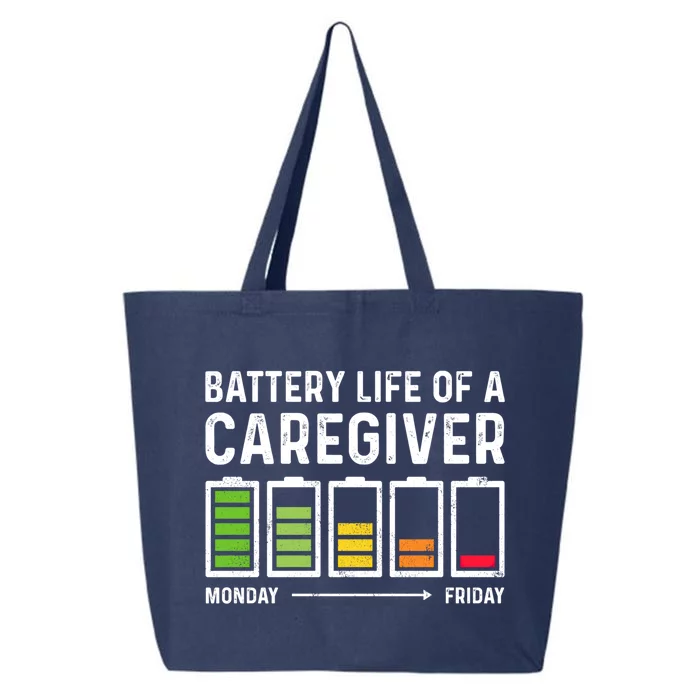 Battery Life Of A Caregiver Monday Friday Geriatric Nurse Cool Gift 25L Jumbo Tote