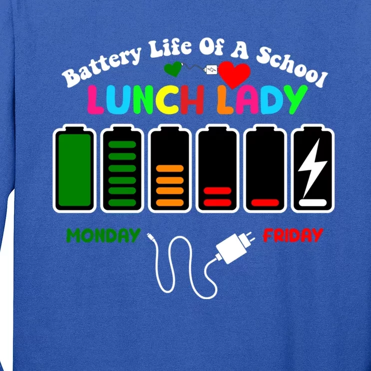 Battery Life Of A School Lunch Lady Cafeteria Worker Funny Gift Long Sleeve Shirt