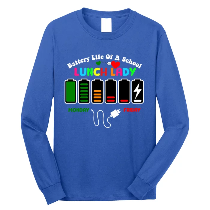 Battery Life Of A School Lunch Lady Cafeteria Worker Funny Gift Long Sleeve Shirt