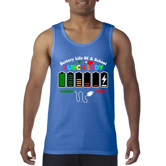 Battery Life Of A School Lunch Lady Cafeteria Worker Funny Gift Tank Top