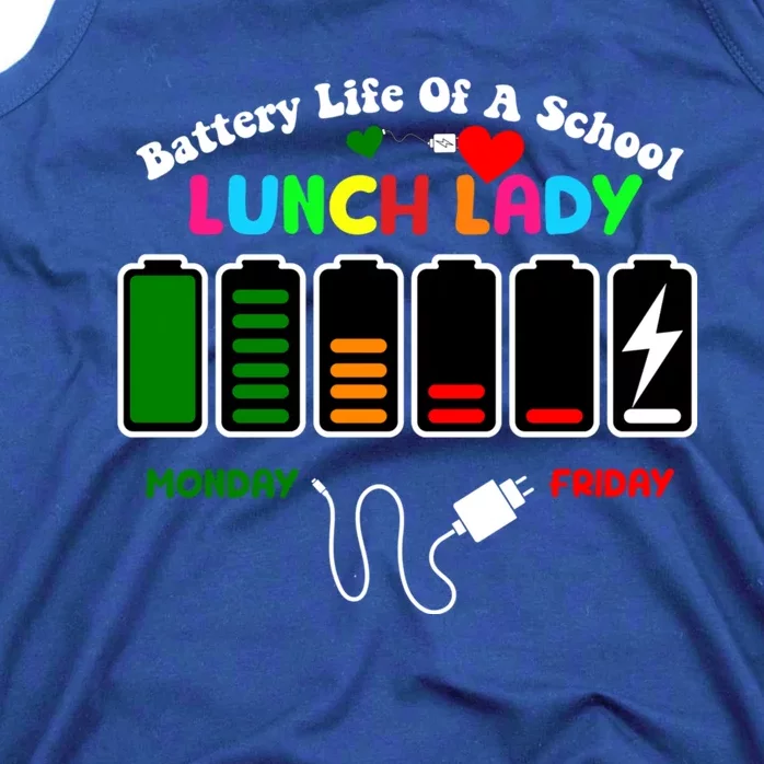 Battery Life Of A School Lunch Lady Cafeteria Worker Funny Gift Tank Top