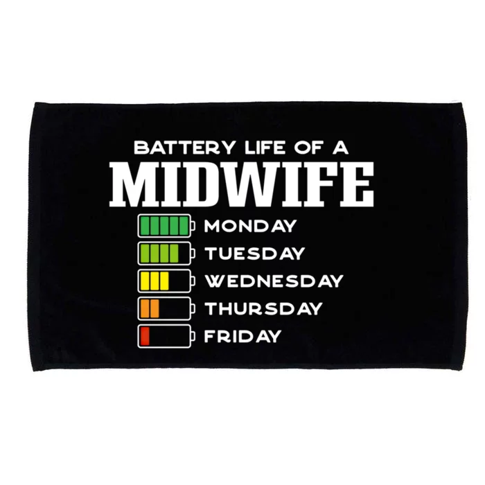 Battery Life Of A Midwife Employee Doula Staff Funny Funny Gift Microfiber Hand Towel