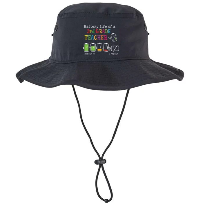 Battery Life Of A 3rd Grade Teacher Monday To Friday Funny Gift Legacy Cool Fit Booney Bucket Hat