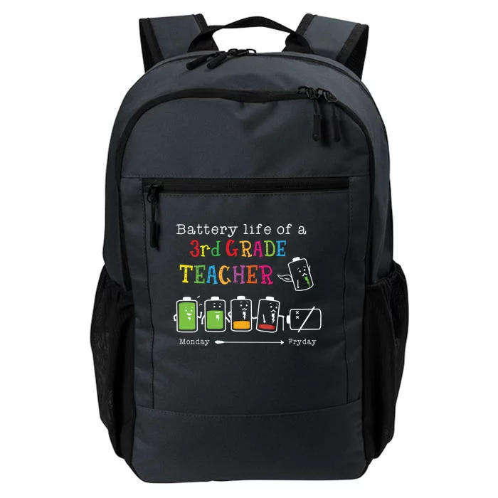 Battery Life Of A 3rd Grade Teacher Monday To Friday Funny Gift Daily Commute Backpack