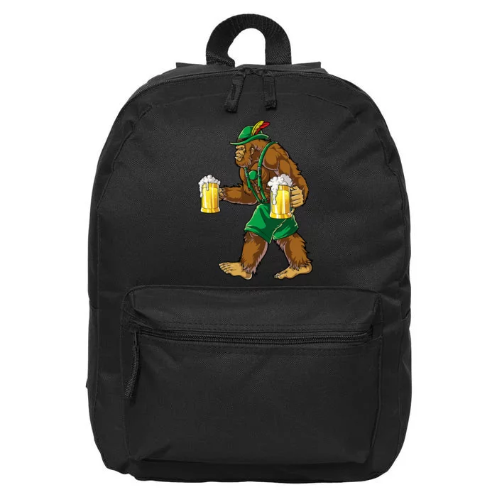 Bigfoot Lederhosen Oktoberfest Prost Beer Mug 16 in Basic Backpack