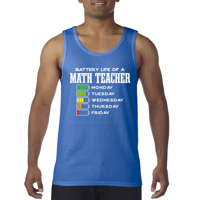 Battery Life Of A Math Teacher Employee Algebra Teacher Gift Tank Top