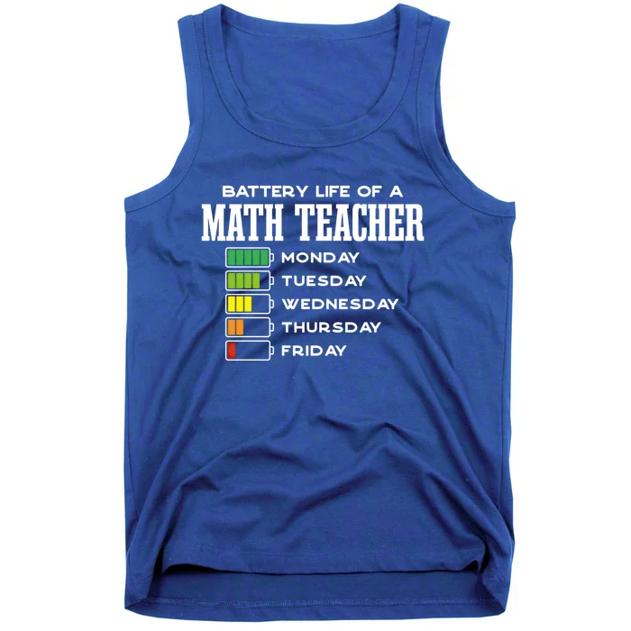 Battery Life Of A Math Teacher Employee Algebra Teacher Gift Tank Top