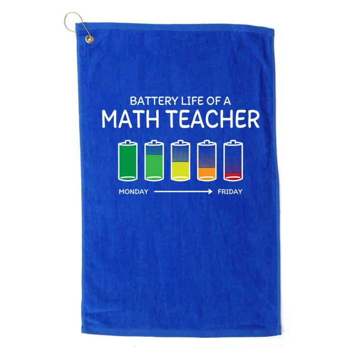 Battery Life Of A Math Teacher Friends Algebra Teacher Buddy Gift Platinum Collection Golf Towel