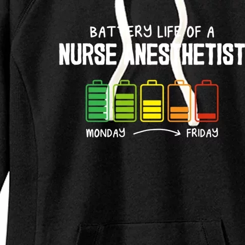 Battery Life Of A Nurse Anesthetist Coworker Crna Colleague Gift Women's Fleece Hoodie