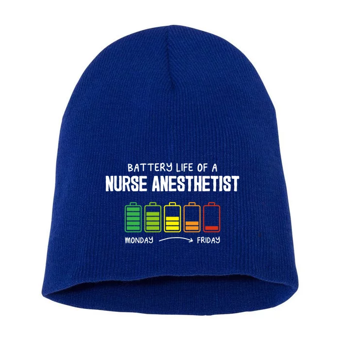 Battery Life Of A Nurse Anesthetist Coworker Crna Colleague Gift Short Acrylic Beanie