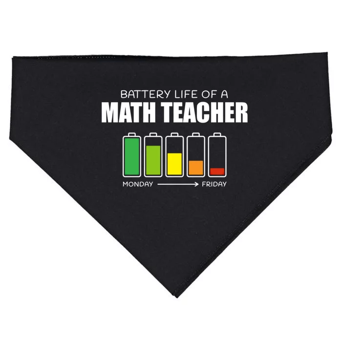 Battery Life Of A Math Teacher Introvert Algebra Teacher Funny Gift USA-Made Doggie Bandana