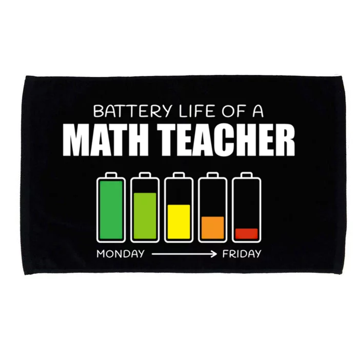 Battery Life Of A Math Teacher Introvert Algebra Teacher Funny Gift Microfiber Hand Towel