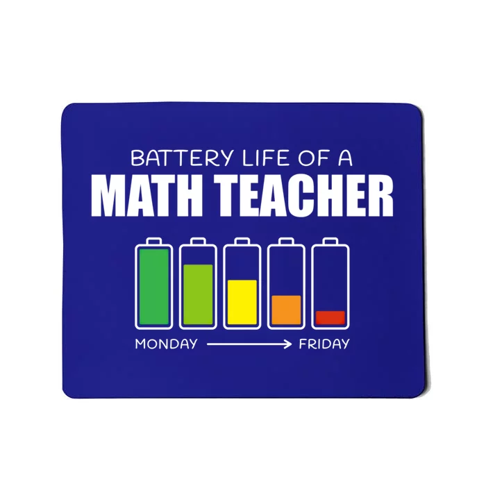 Battery Life Of A Math Teacher Introvert Algebra Teacher Funny Gift Mousepad