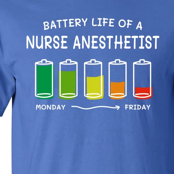 Battery Life Of A Nurse Anesthetist Professional Crna Career Cute Gift Tall T-Shirt