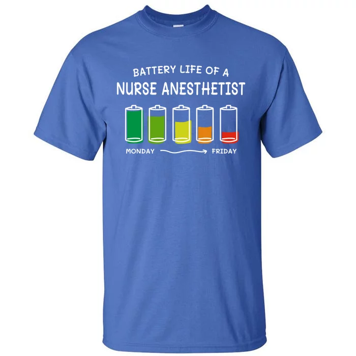 Battery Life Of A Nurse Anesthetist Professional Crna Career Cute Gift Tall T-Shirt