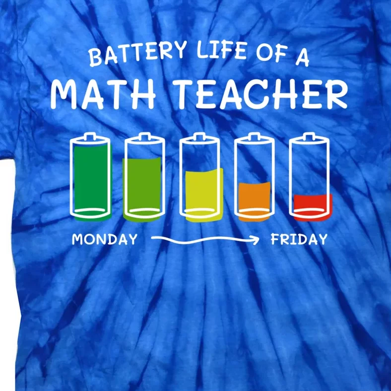 Battery Life Of A Math Teacher Professional Algebra Teacher Cool Gift Tie-Dye T-Shirt