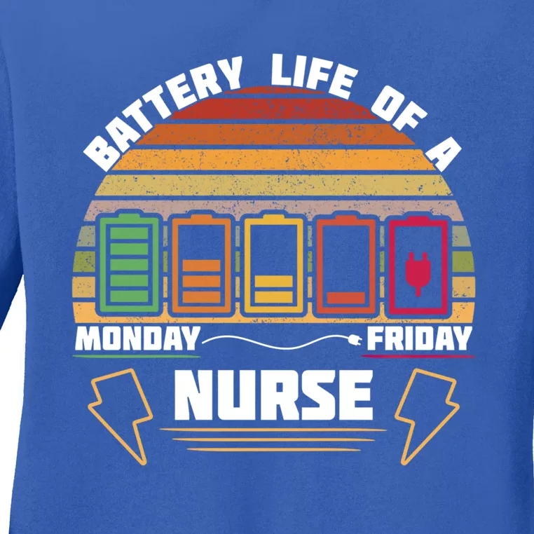 Battery Life Of A Nurse Cna Funny Gift Ladies Long Sleeve Shirt