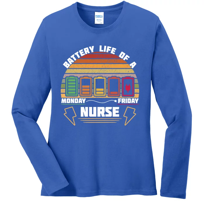 Battery Life Of A Nurse Cna Funny Gift Ladies Long Sleeve Shirt