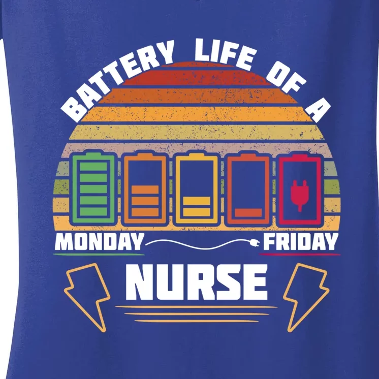 Battery Life Of A Nurse Cna Funny Gift Women's V-Neck T-Shirt