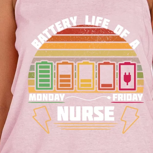 Battery Life Of A Nurse Cna Funny Gift Women's Knotted Racerback Tank