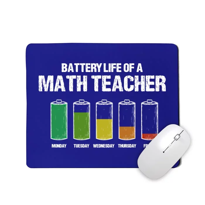 Battery Life Of A Math Teacher Pun Algebra Teacher Joke Gift Mousepad