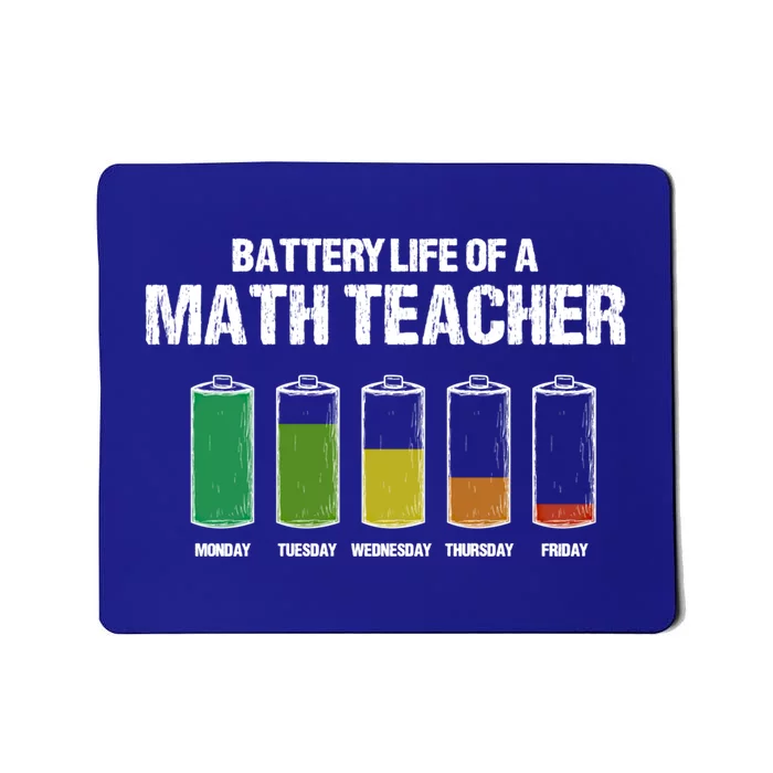 Battery Life Of A Math Teacher Pun Algebra Teacher Joke Gift Mousepad