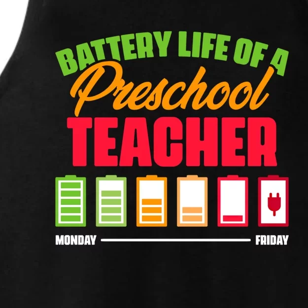 Battery Life Of A Preschool Teacher Great Gift Ladies Tri-Blend Wicking Tank