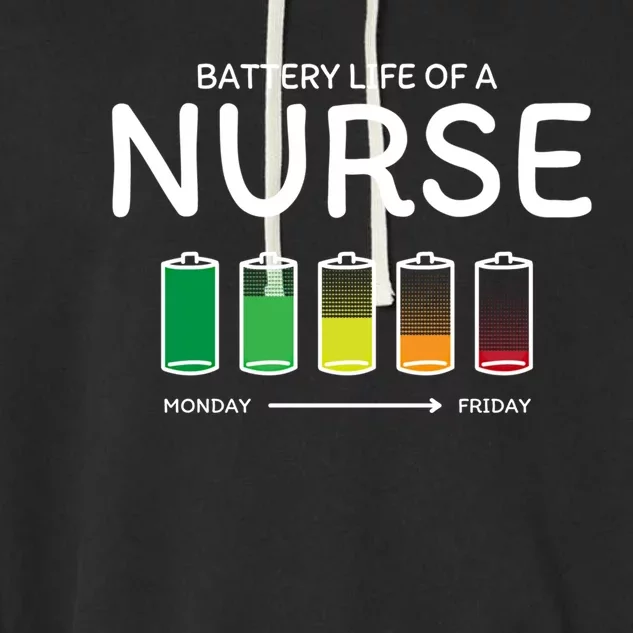 Battery Life Of A Nurse Friends Nursing Buddy Rn Funny Gift Garment-Dyed Fleece Hoodie