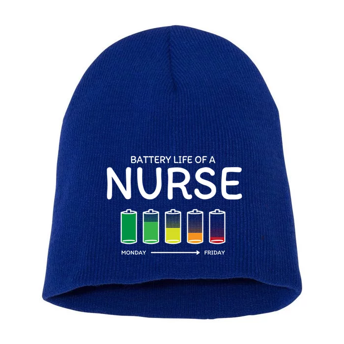 Battery Life Of A Nurse Friends Nursing Buddy Rn Funny Gift Short Acrylic Beanie