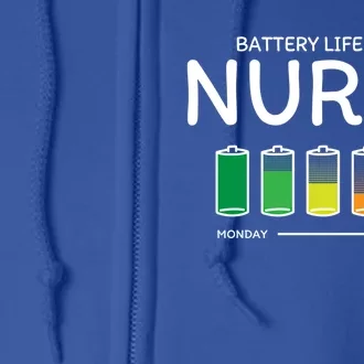 Battery Life Of A Nurse Friends Nursing Buddy Rn Funny Gift Full Zip Hoodie