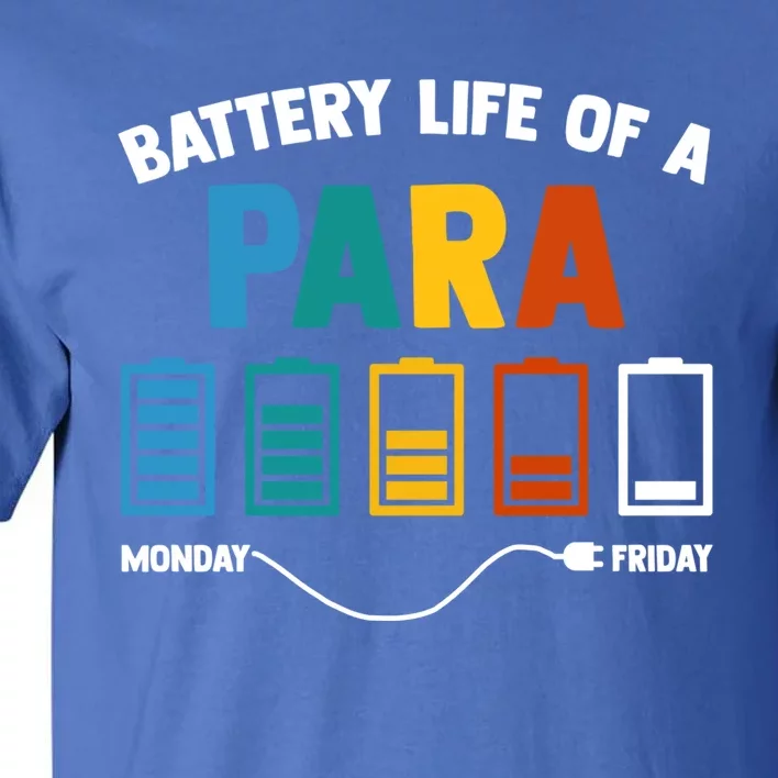 Battery Life Of A Paraprofessional Educator Teacher's Aide Gift Tall T-Shirt