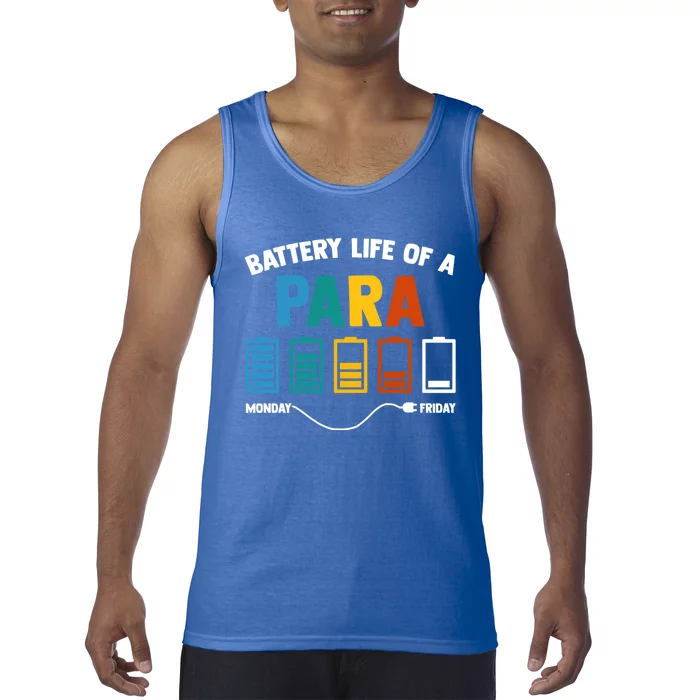 Battery Life Of A Paraprofessional Educator Teacher's Aide Gift Tank Top