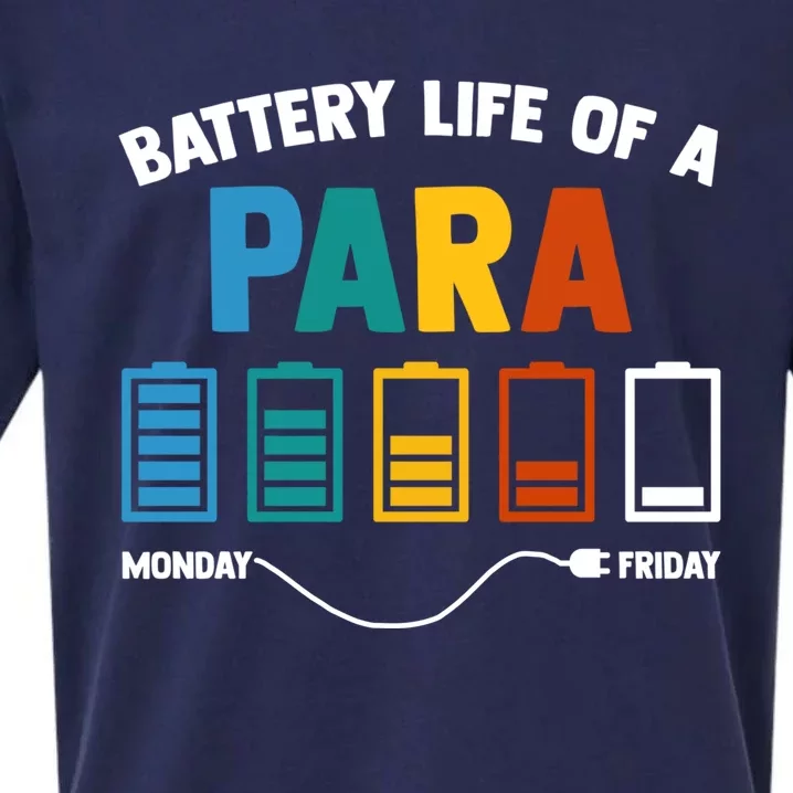 Battery Life Of A Paraprofessional Educator Teacher's Aide Gift Sueded Cloud Jersey T-Shirt