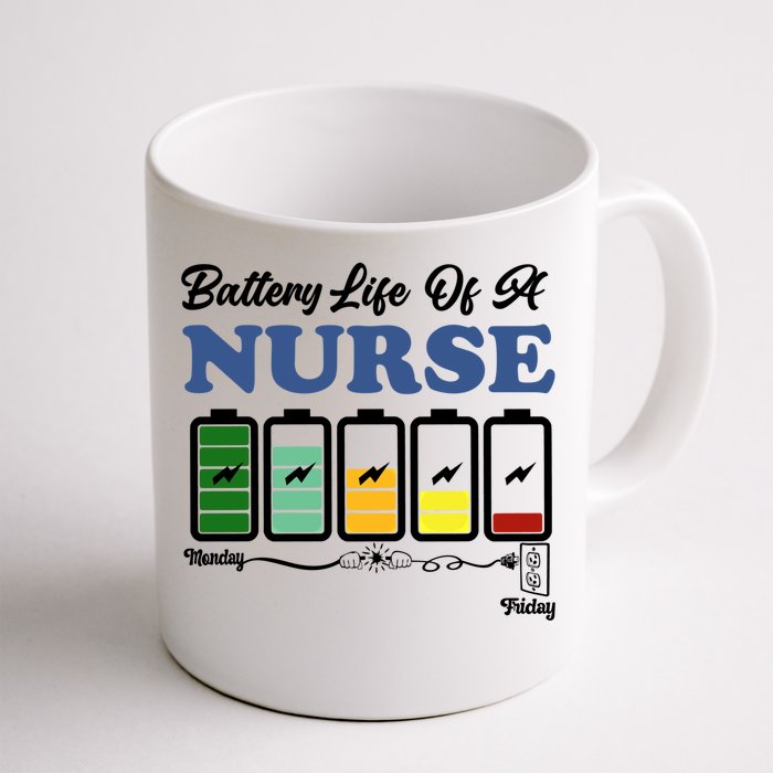 Battery Life Of A Nurse Funny Nursing Cute Gift Front & Back Coffee Mug