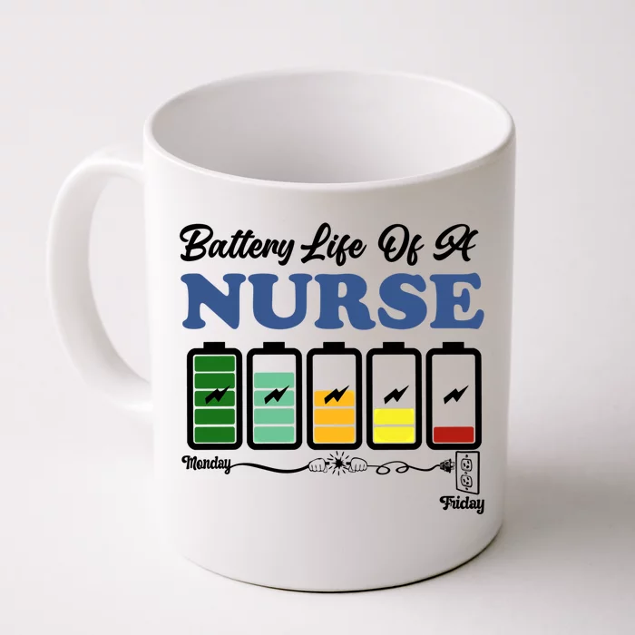 Battery Life Of A Nurse Funny Nursing Cute Gift Front & Back Coffee Mug