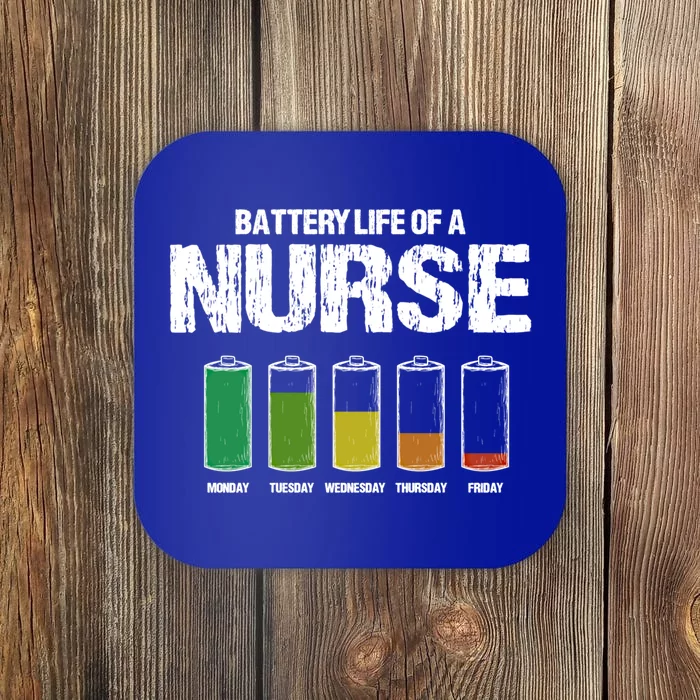 Battery Life Of A Nurse Pun Nursing Joke Rn Coworker Funny Gift Coaster