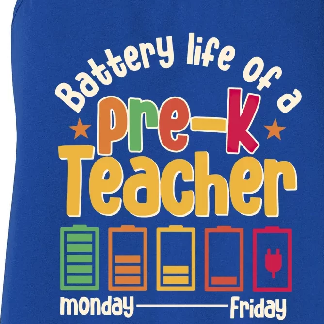 Battery Life Of A Pregiftk Teacher Back To School Student Gift Women's Racerback Tank