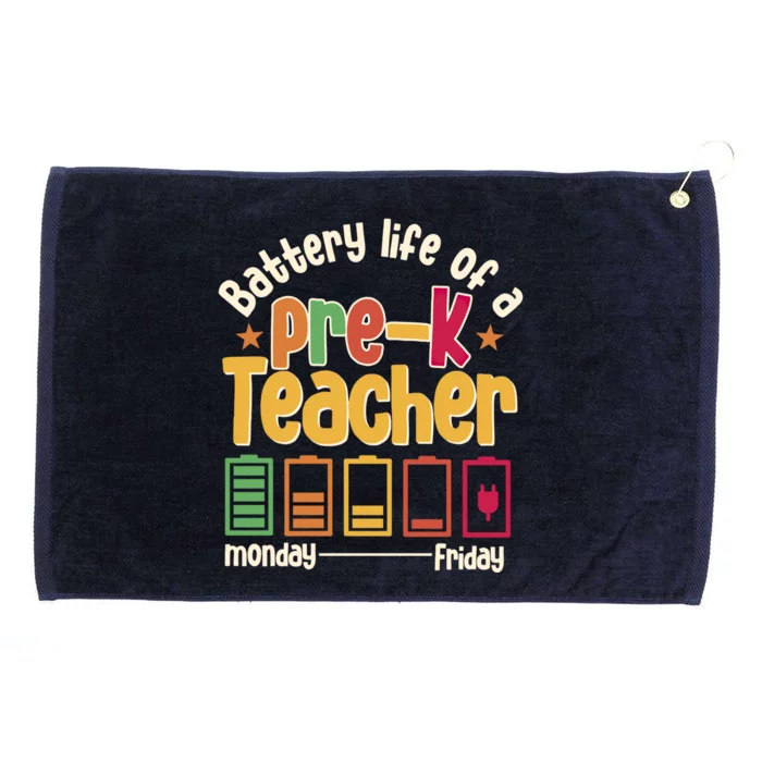 Battery Life Of A Pregiftk Teacher Back To School Student Gift Grommeted Golf Towel