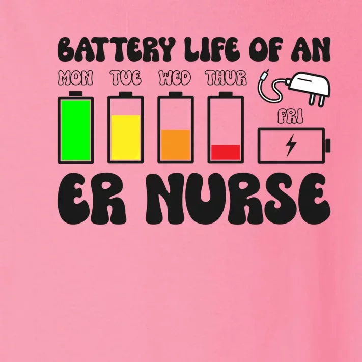 Battery Life Of An Er Nurse Emergency Nurse Funny Gift Toddler Long Sleeve Shirt