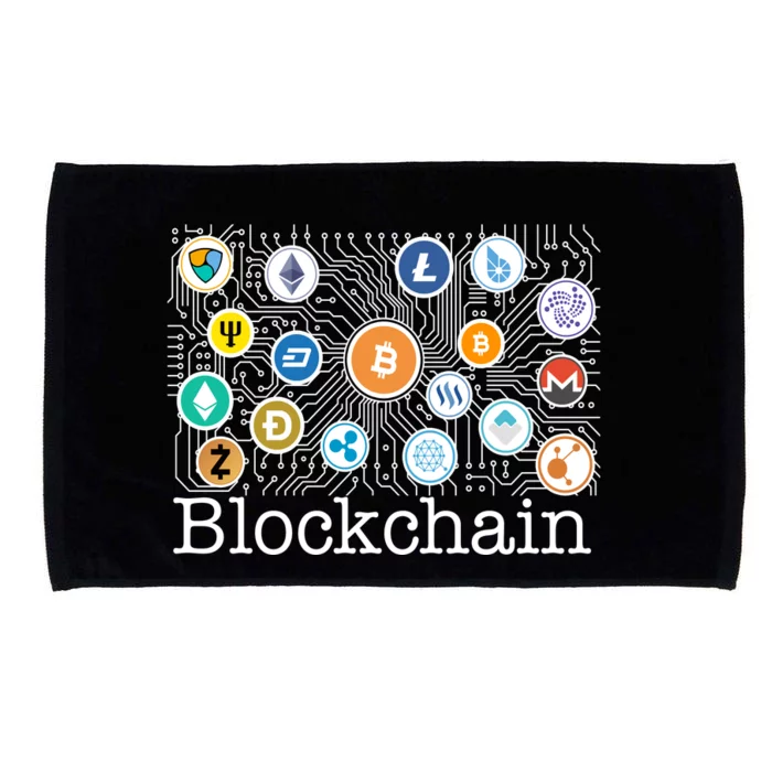 Blockchain Cryptocurrency Logos Microfiber Hand Towel