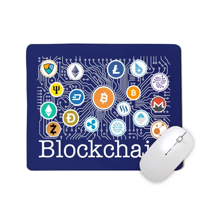 Blockchain Cryptocurrency Logos Mousepad