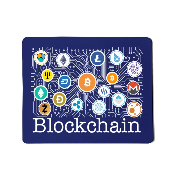 Blockchain Cryptocurrency Logos Mousepad