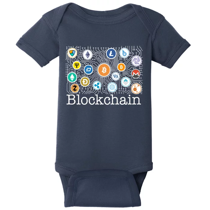 Blockchain Cryptocurrency Logos Baby Bodysuit